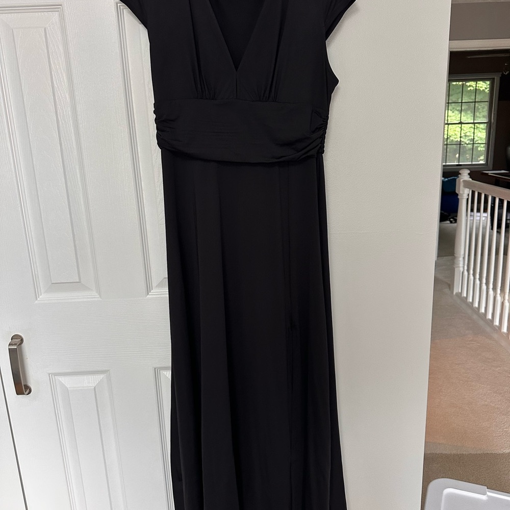 Black Sleeveless V-Neck Wrap Maxi Dress